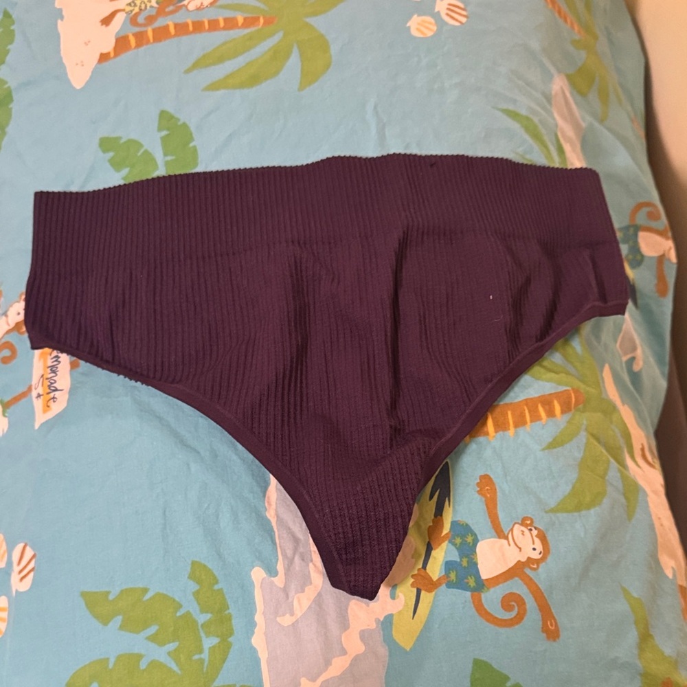 2 Purple Ribbed thong Bottom